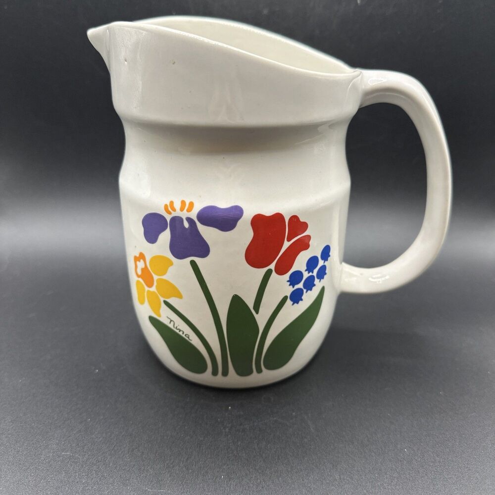 Vintage Pitcher  With Nina "Helga" Floral Design~Made W-Germany